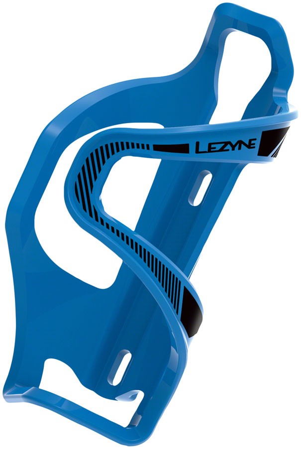 Lezyne Flow Side Load Composite Bottle Cage - Lightweight, Blue, Left-Loading