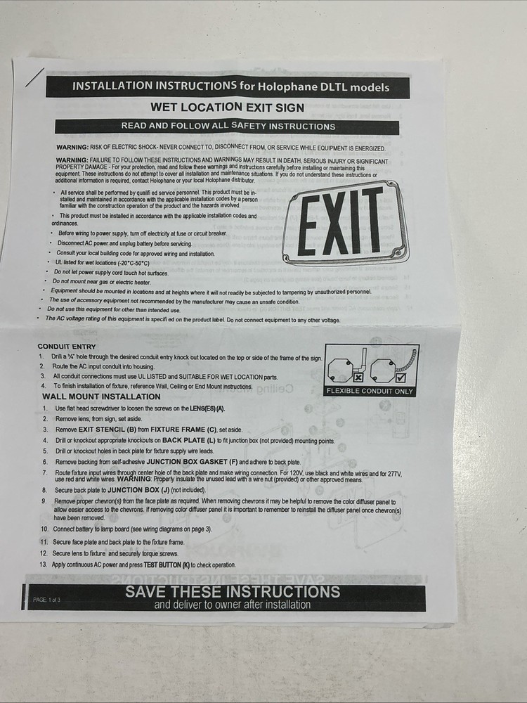 Lithonia Lighting LHQM LED R M6 Quantum White LED Exit and Emergency Light Combo