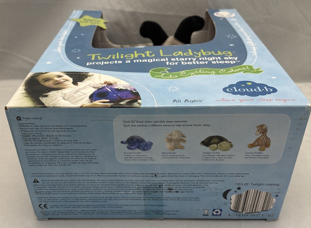 Cloud b Twilight Ladybug Night Light Stars Projector Sleeping Aid Kids. New