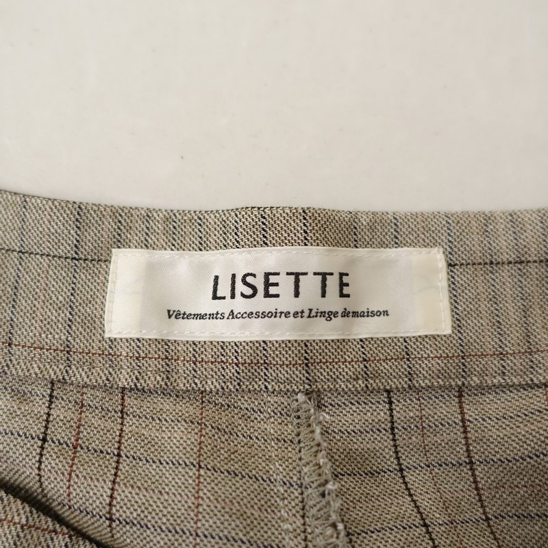 Lisette Linen-Blend Graph Check Jogger Pants Size 38