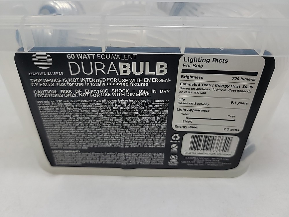Lightbulb Shatter & Impact Resistant Durabulb Lighting Science 10 Pack