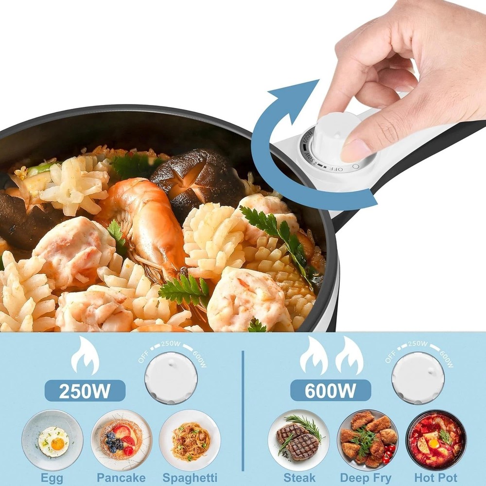 Versatile Mini Hot Pot 1.5L Power Adjustment