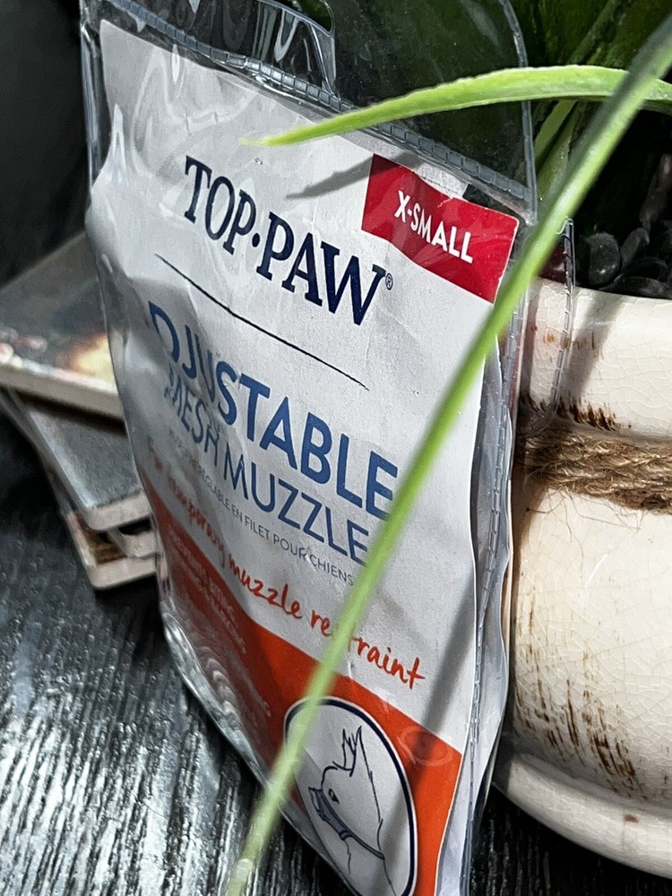 🐶Top Paw Muzzle Adjustable Mesh Muzzle Size X-Small 7-12 lbs Nose 4inches 🐶