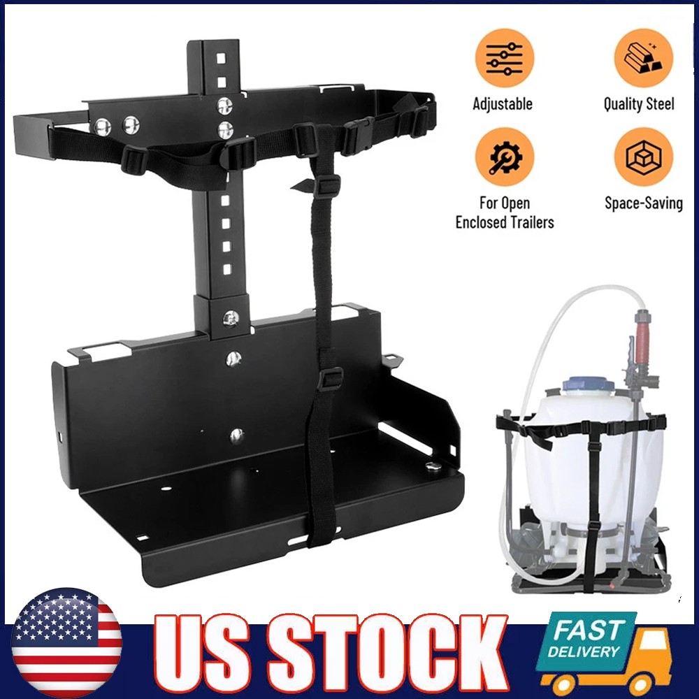 NEW Adjustable Backpack Sprayer Rack Holder for Open or Enclosed Trailers Black