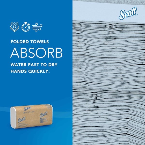 Scott 01840 Multifold Paper Towels, 9.2" X 9.4" Sheets, White, Compact Case