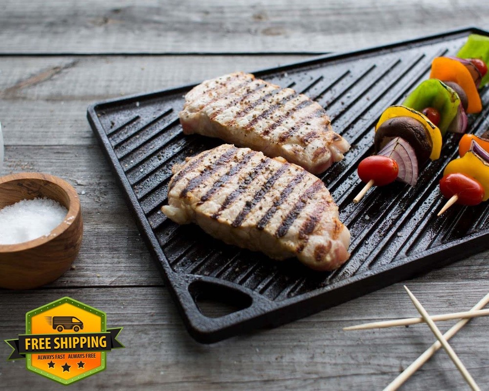 Lodge Reversible Cast Iron Grill Griddle Double Burner