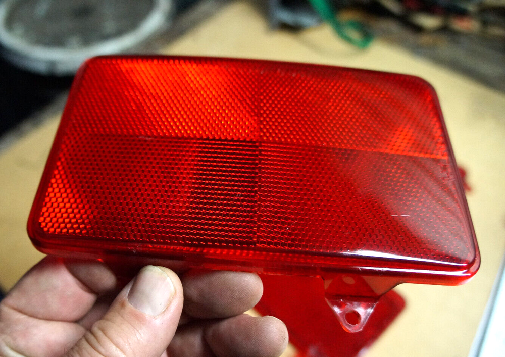 Tail Stop Light RED Lens - Rectangular Rectangle 4-hole A76 GUIDE DOT 6.5" x 4"