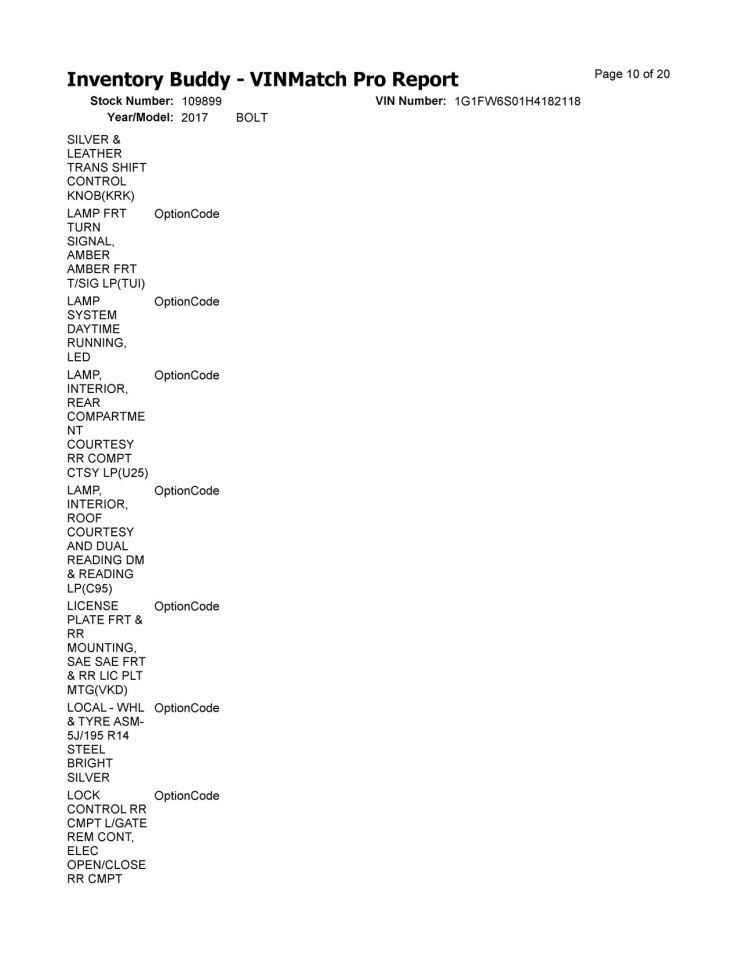 Dash Panel Without Pre-crash System Fits 17-21 BOLT 10295643