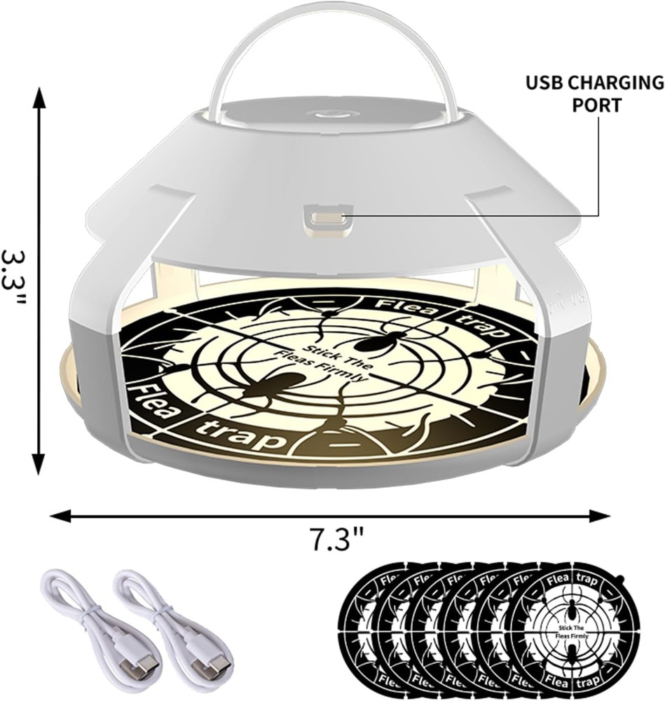 Flea Traps for inside Your Home with Light, Flea Light Trap for Bug USB Charing