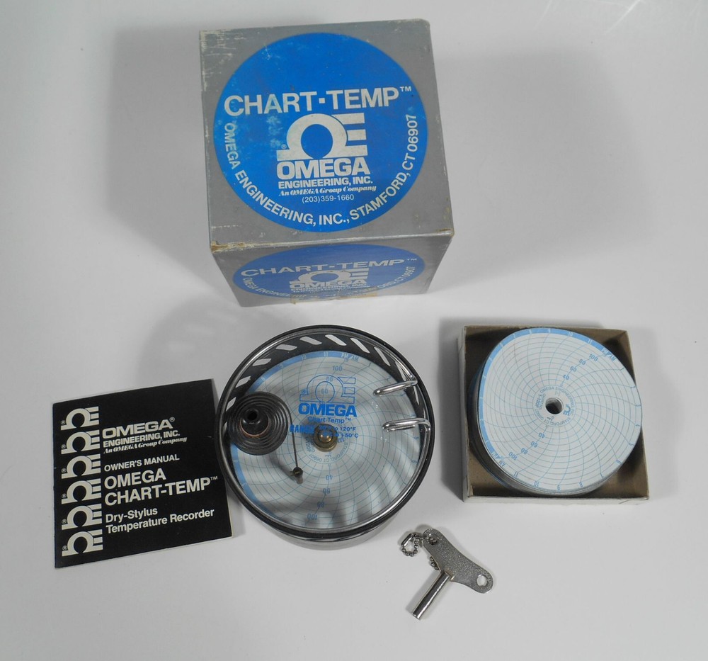 Omega Engineering Chart-Temp 24 Hour Spring Wound Temperature Recorder w/Charts