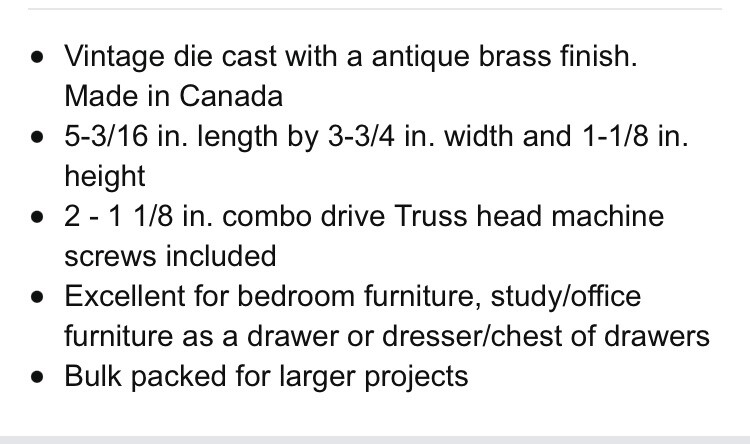 Harris Hardware Vintage Decorative Handles Hardware