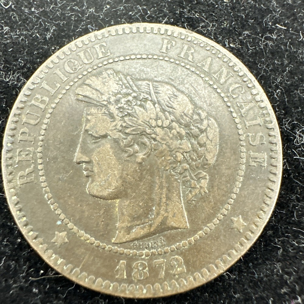 France 10 centimes 1872 A (Sh27/122)
