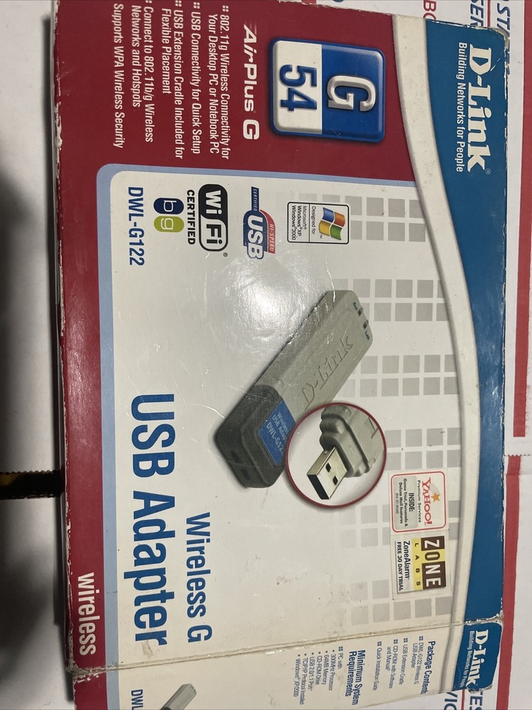 D-Link DWL-G122 Wireless G 802.11g 54Mbps USB Adapter