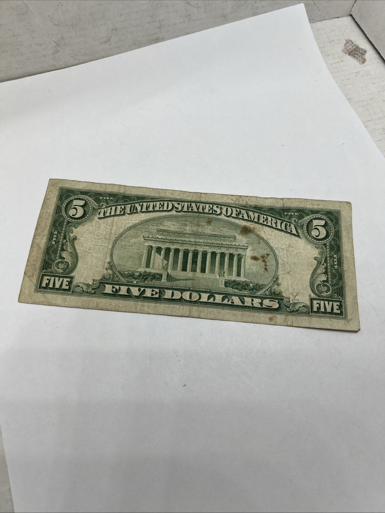 1934 D $5 Five Dollar US Silver Certificate VG Details #048