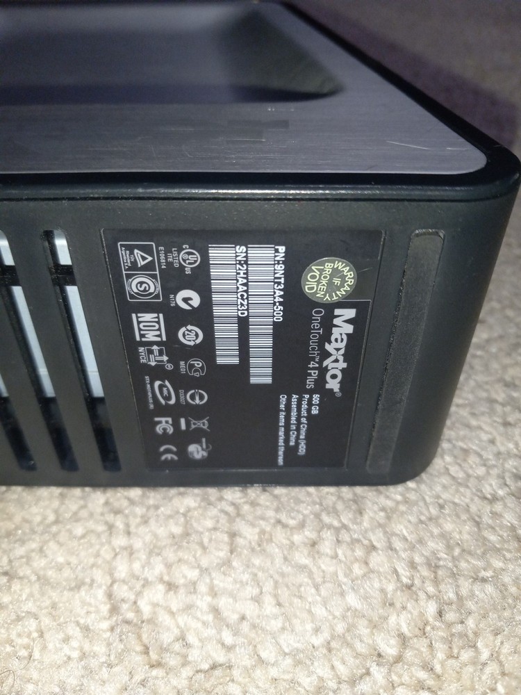 Maxtor One Touch 4 Plus 500G External Hard Drive Windows Mac OS