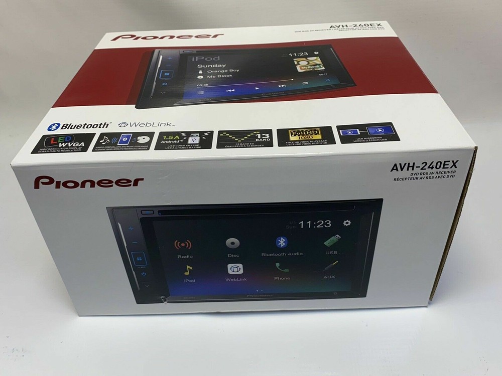 Pioneer AVH-240EX Bluetooth 6.2" DVD Player Android iPhone CD AM FM USB Aux 6-Ch