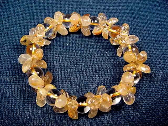 Golden rutilated quartz bracelet