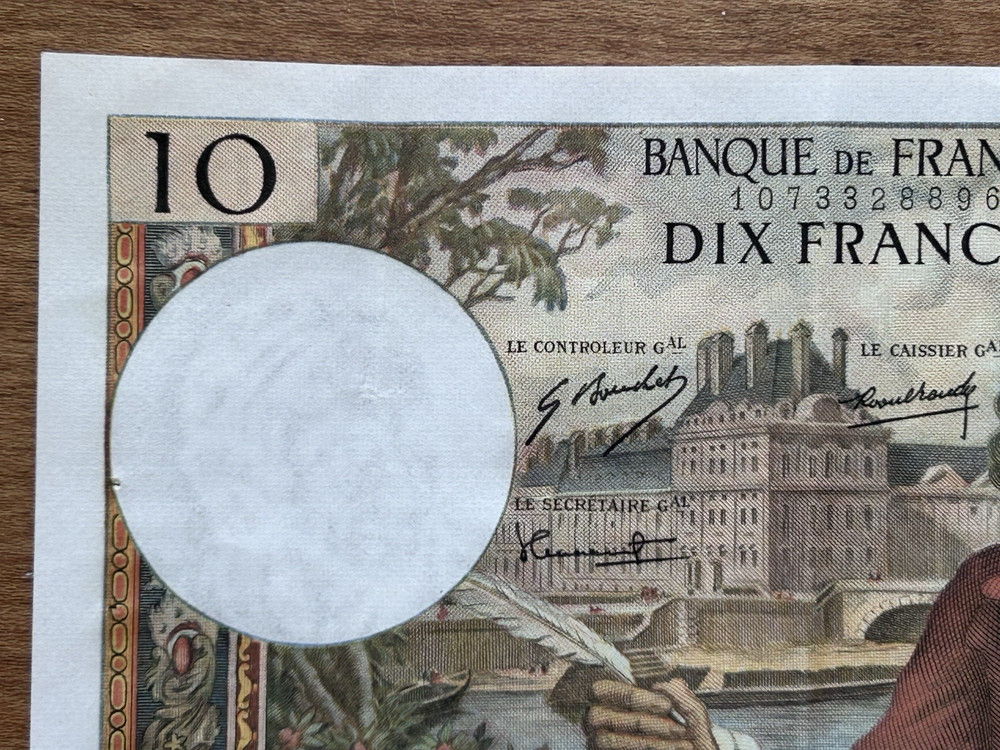 1968 Banque De Francs Dix Francs. Original. Circulated
