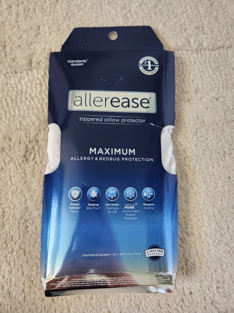 AllerEase Maximum Zippered Moisture Whicking Defense Pillow Protector
