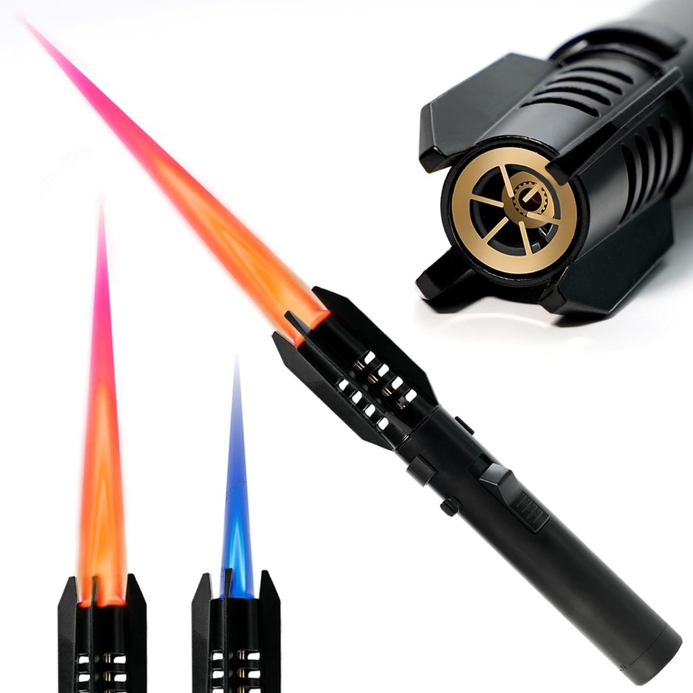 Camping Lighter - Refillable Windproof Adjustable Torch for Campfires BBQ