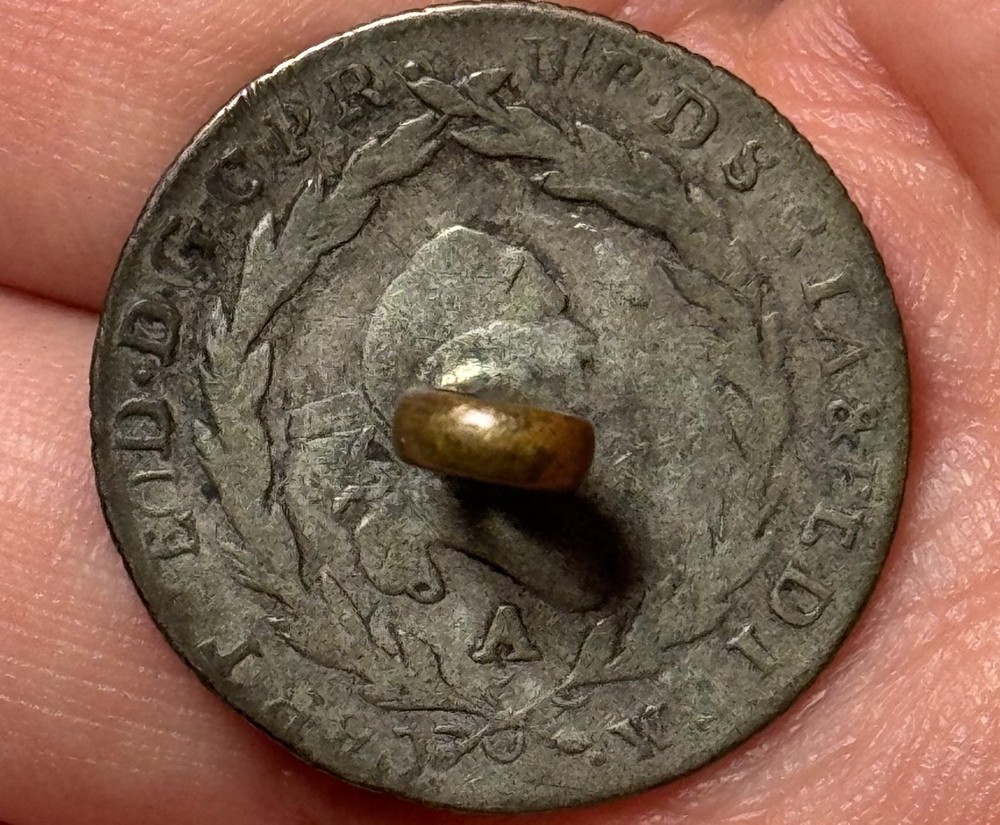 1781 Austria 10 Kreuzer Silver Coin Button W/Buttonback