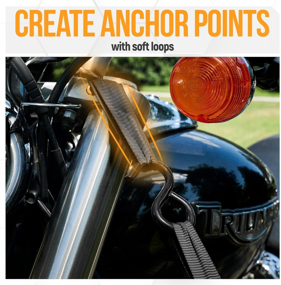 Versatile 4-Pack Ratchet Straps 1650lb Break Strength - Secure Cargo Transport