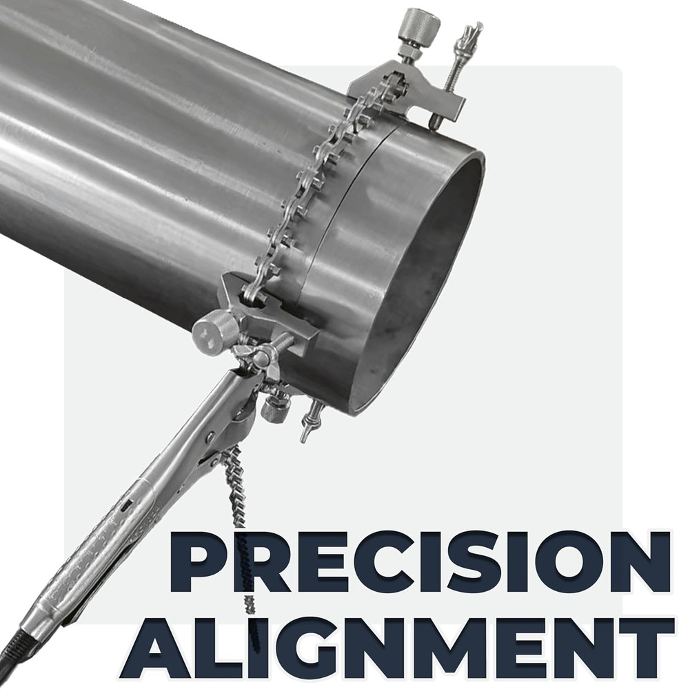 Versatile Adjustable Pipe Alignment Pliers with 48" Chain & Stainless Contacts