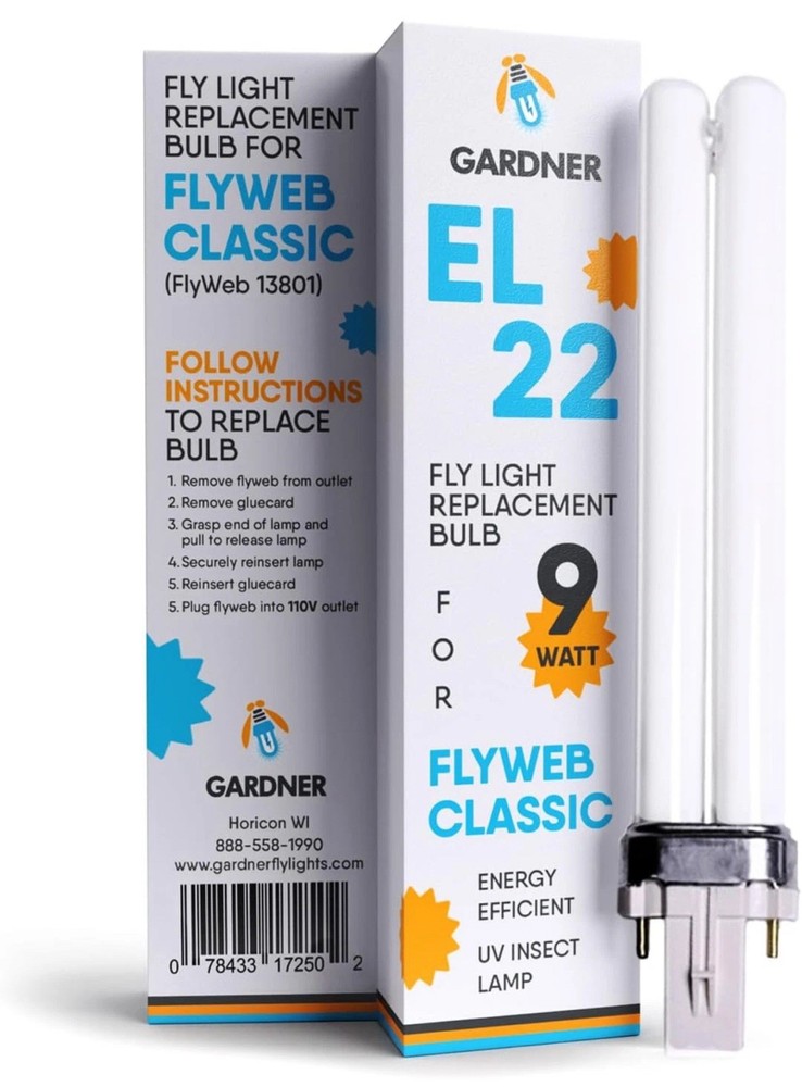 EL-22 Flyweb Classic Fly Light Replacement Bulb, Fly Light for Indoors, Fly Web