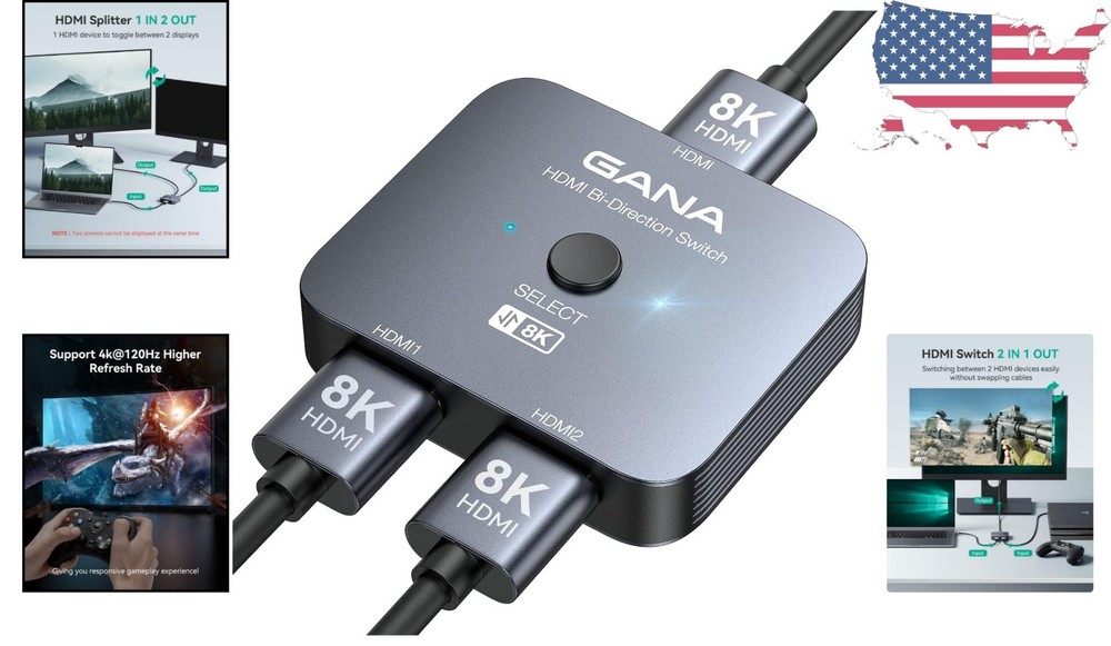 8K HDMI Splitter Switcher – Supports Multiple Devices with Easy Setup