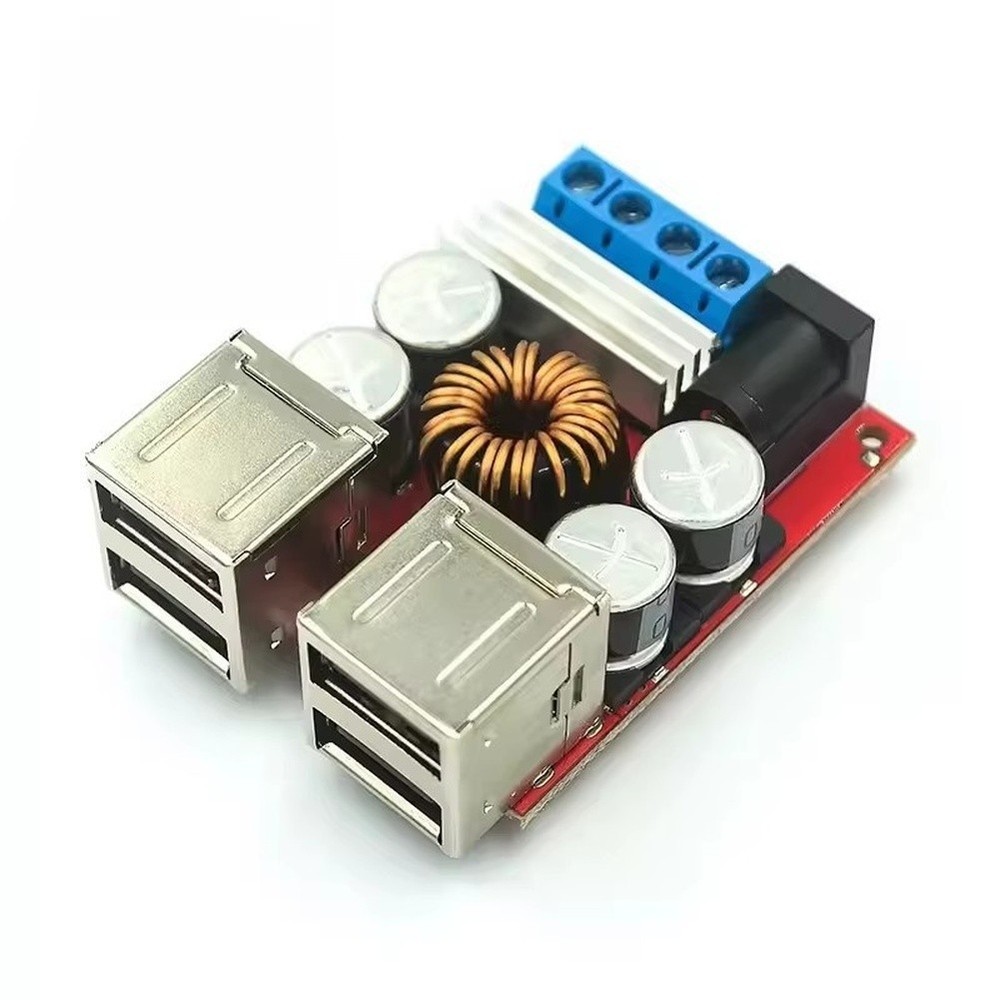 8V-35V Step Down Converter 8A Power Module with 4 USB Fast Charging Ports