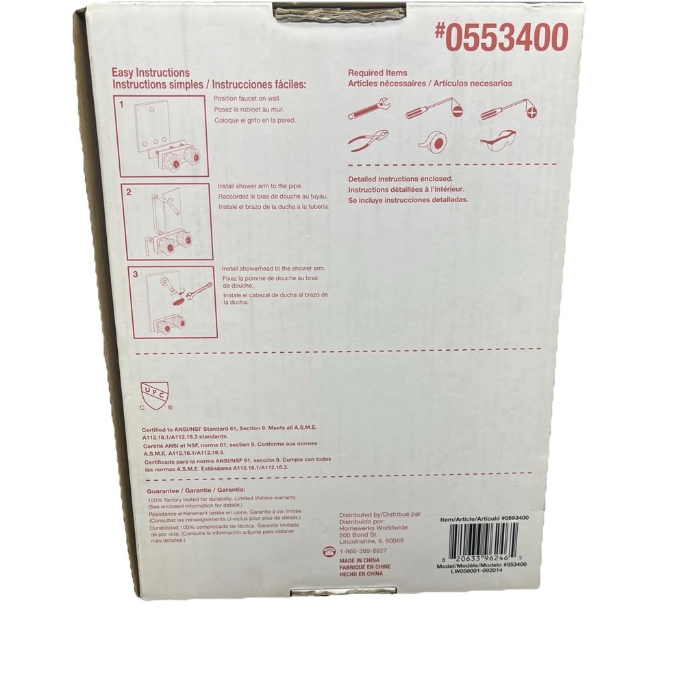 Project Source Chrome 2 handle Shower Faucet with Valve Mobile Home