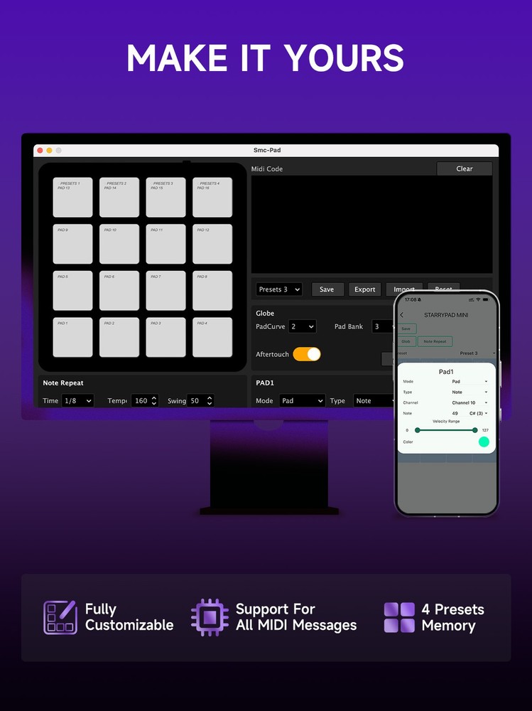 Donner Starrypad Series MIDI Pad Controller