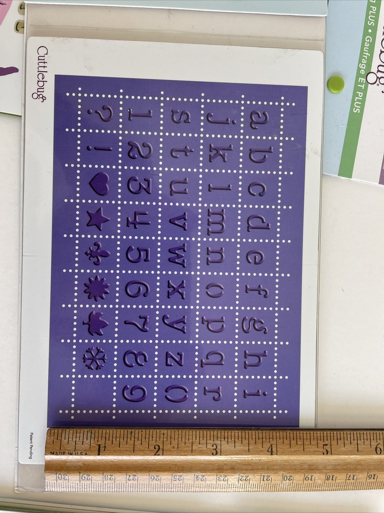3 Cuttlebug Embossing Plus Cut and Emboss Folders Collage, Tags and Alphabet