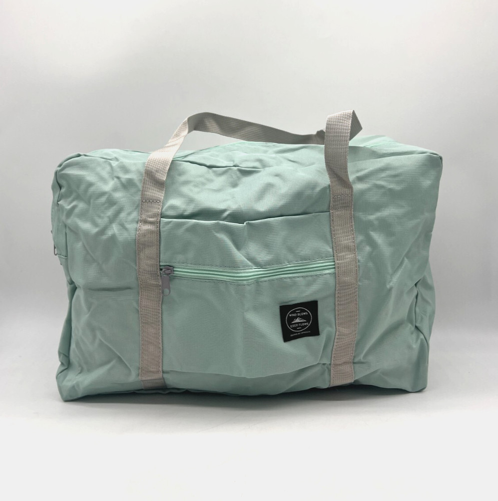 Wind Blows River Flows Teal Foldable Multi-use Travel Duffle Bag Carry On