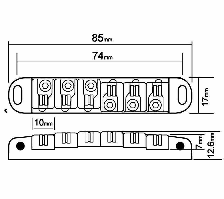 LOCKING ROLLER Bridge Gibson Les Paul Guitar-Black Small Post