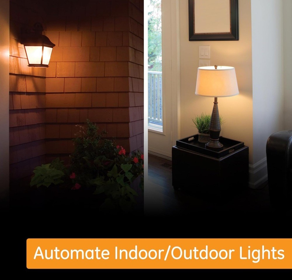 GE Sunsmart Digital In-Wall Timer - Daily ON/OFF Times, Programmable Settings