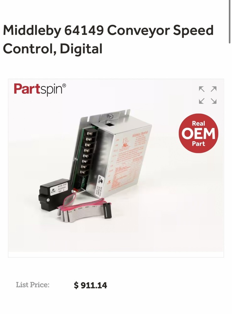 Middleby 64149 Conveyor Speed Control, Digital. New In Box. Read description