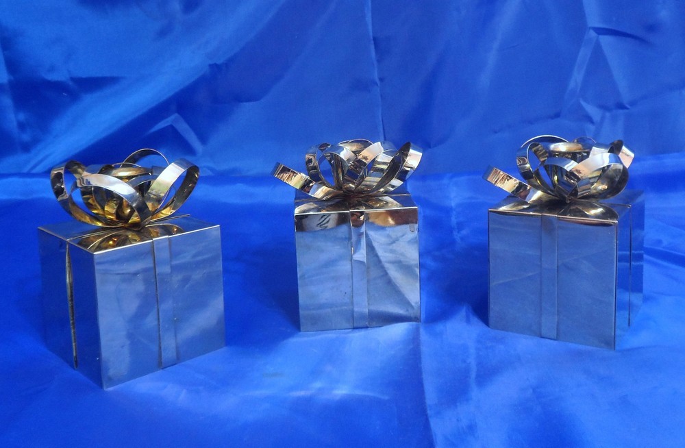 Silver Plate Candle Holders Holiday Gift Set of 3