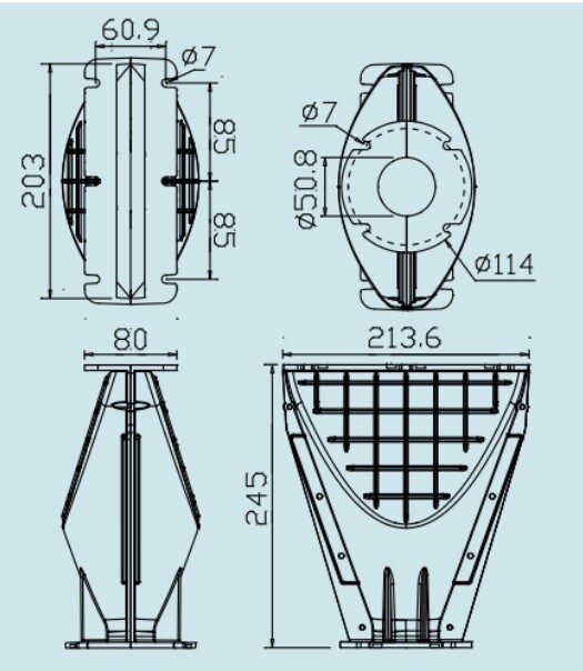 LASE 2" Bolt-On Line Array Die Cast Aluminum Horn