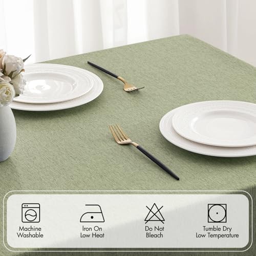 Rectangle Linen Polyester Tablecloth with 104" x 60" (Rectangular) Sage Green
