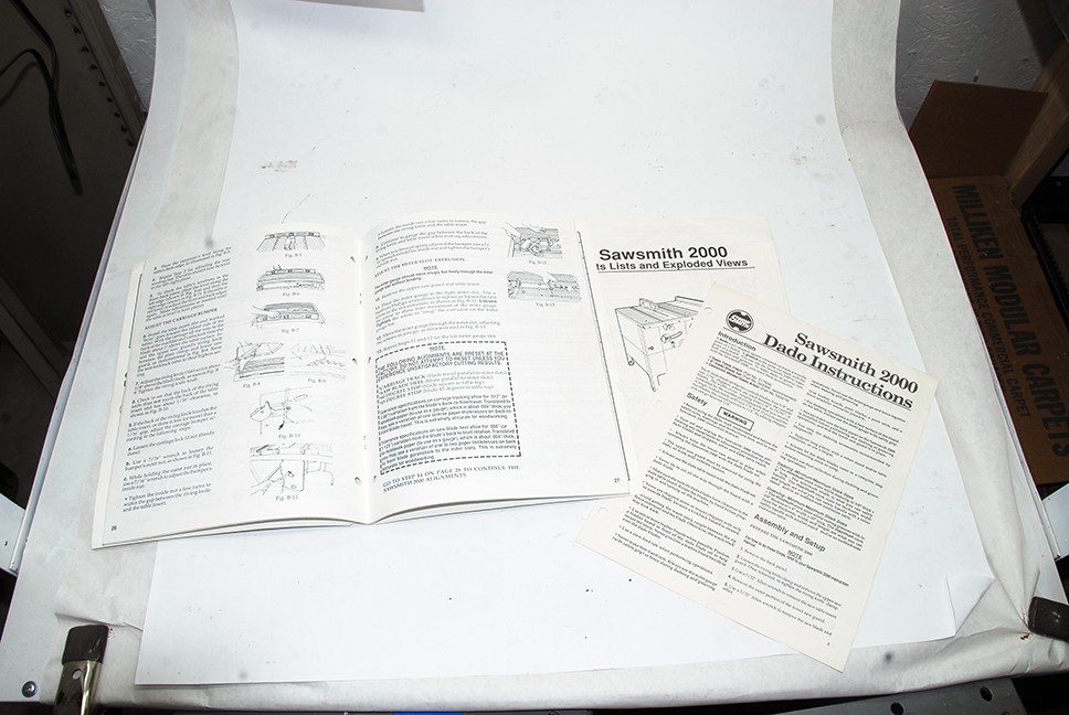 ShopSmith SawSmith 2000 Instruction Manual, 51 Pages - Original SS Printing
