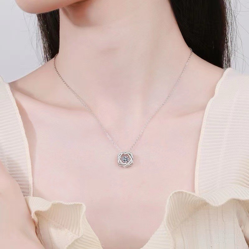 925 Silver Locked Hearts Pendant Necklace