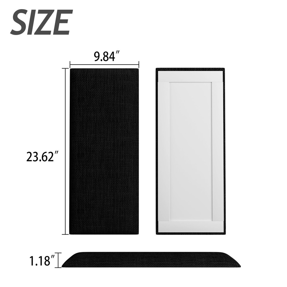 Upholstered Wall Mounted Headboard, Acoustic Panel, Peel & Stick Wall Padding...