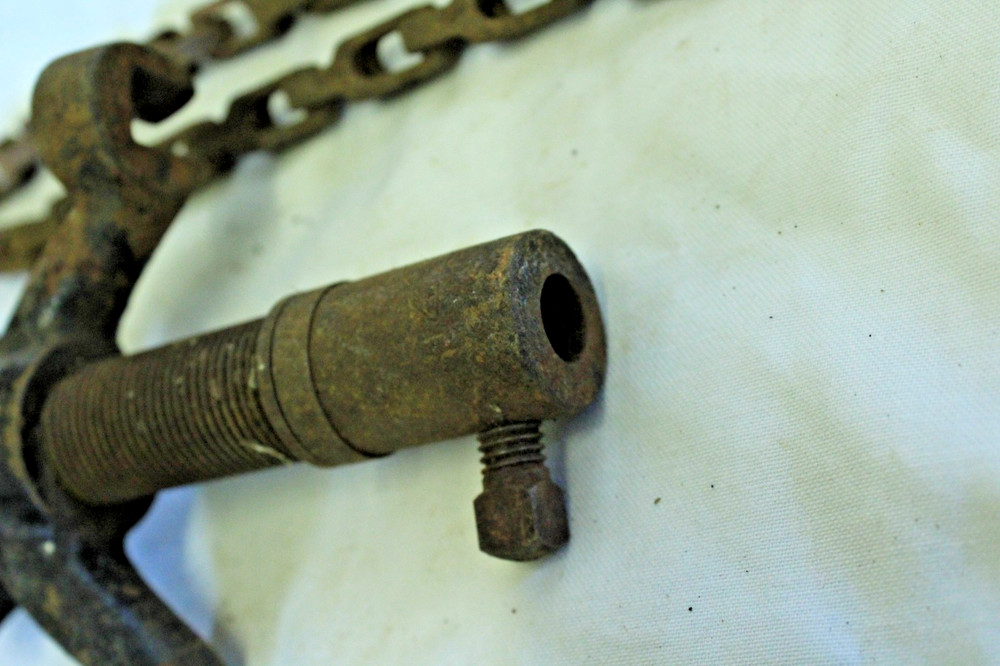 Antique chain drill missing drill head 8.5" long