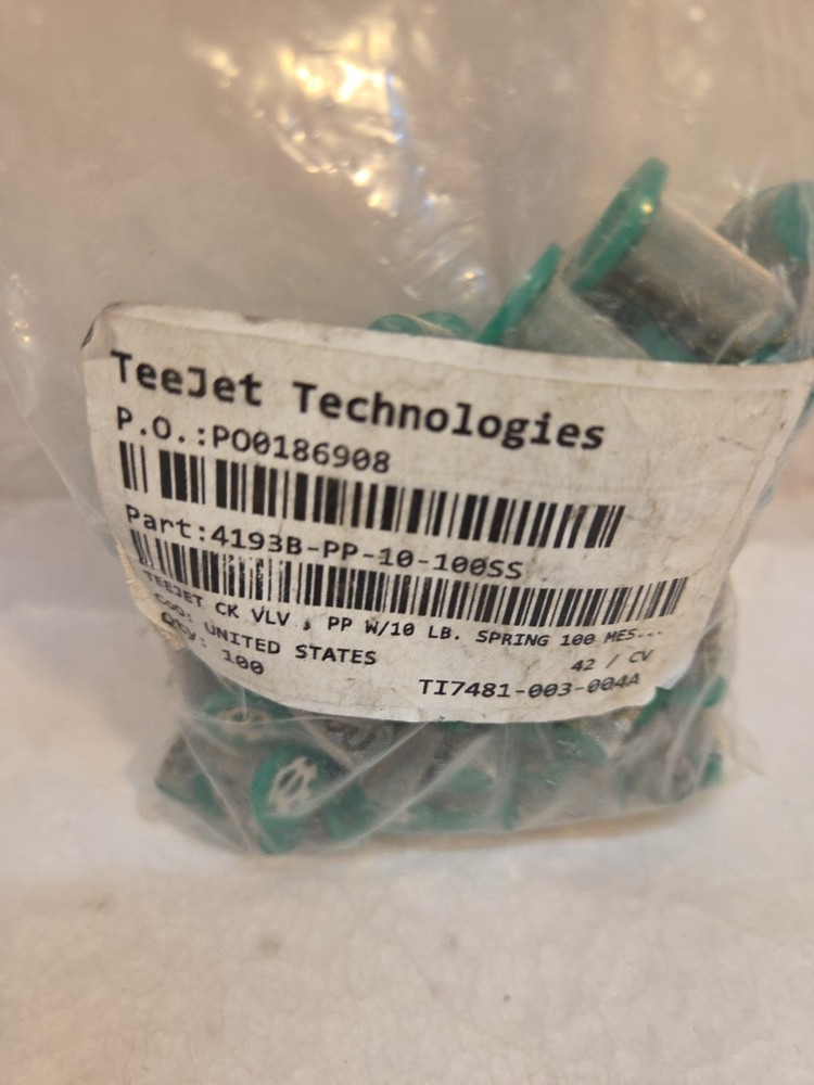 100-TeeJet 4193B-PP-5-100SS Tip Strainer Check Valve - 100 Mesh