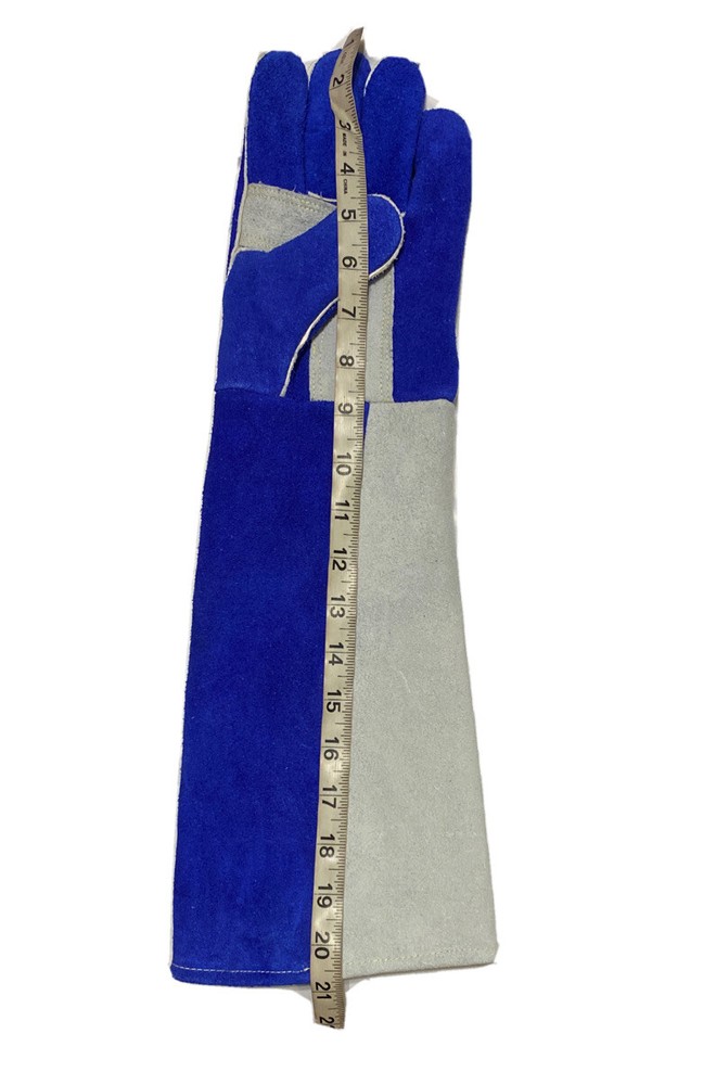 Padded Long-Cuff Split Cowhide Stick 21" Welding or Grill Gloves