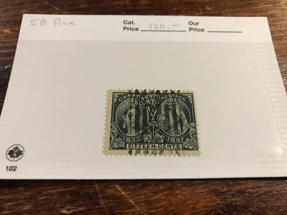 58 Used Fine 15-Cent Jubilee - CV $120.00 (CA0335)