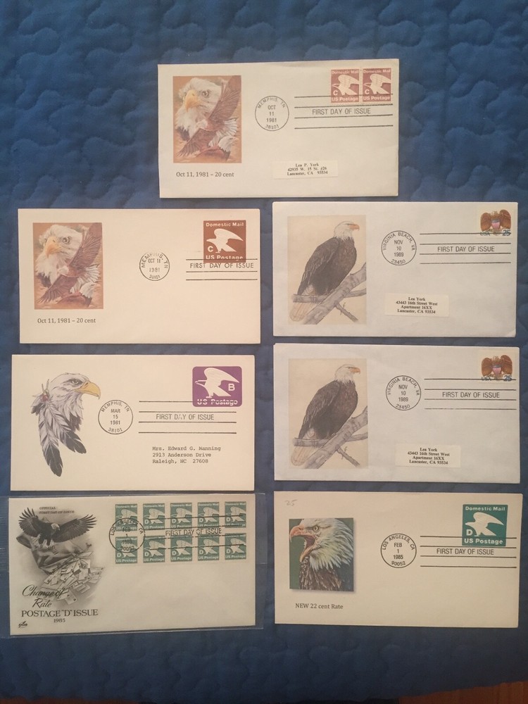 7 mix misc EAGLE FDCs - look
