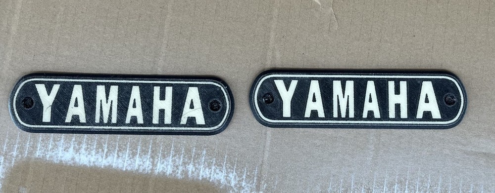 3D PRINTED Yamaha CS5 RD200 tank badge emblem set