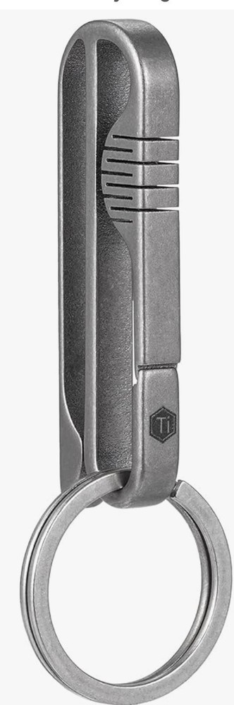 KeyUnity KM03 Titanium Keychain Clip Belt Loop Key Holder with Removable Key
